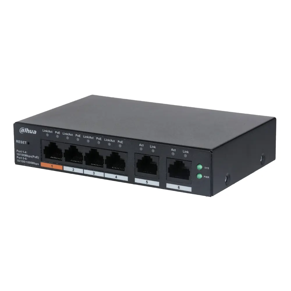4-портовий керований з PoE Dahua DH-CS4006-4ET-60